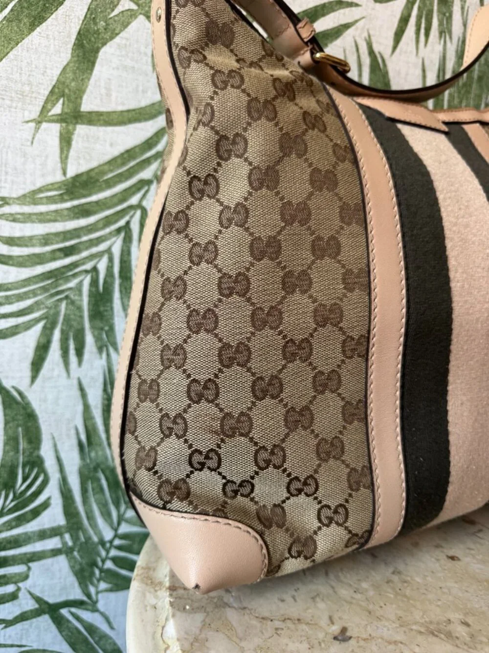 Vintage Gucci GG Canvas Web Stripe Hobo Shoulder Bag - Picture 3 of 14